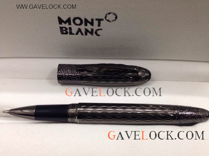AAA Grade Montblanc Daniel Defoe Rollerball All Black Pen